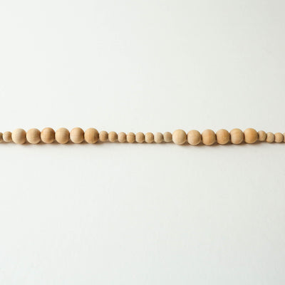 Natural Wooden Bead Christmas Garland