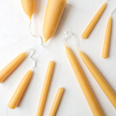 11cm Hand Dipped Beeswax Candles - Pair