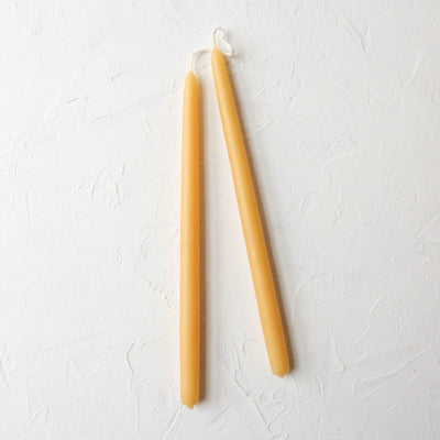 Long Taper Beeswax Hand Dipped Candles -Pair
