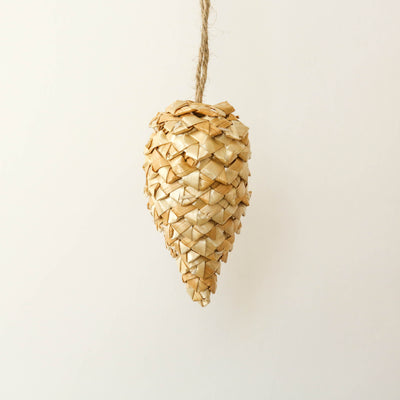 SALE Straw Cone Hanging Bauble