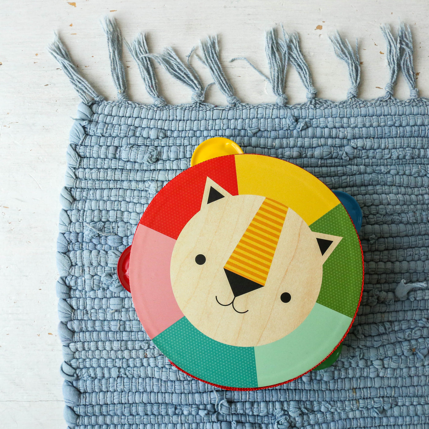 Kaleidoscope Wooden Lion Tambourine