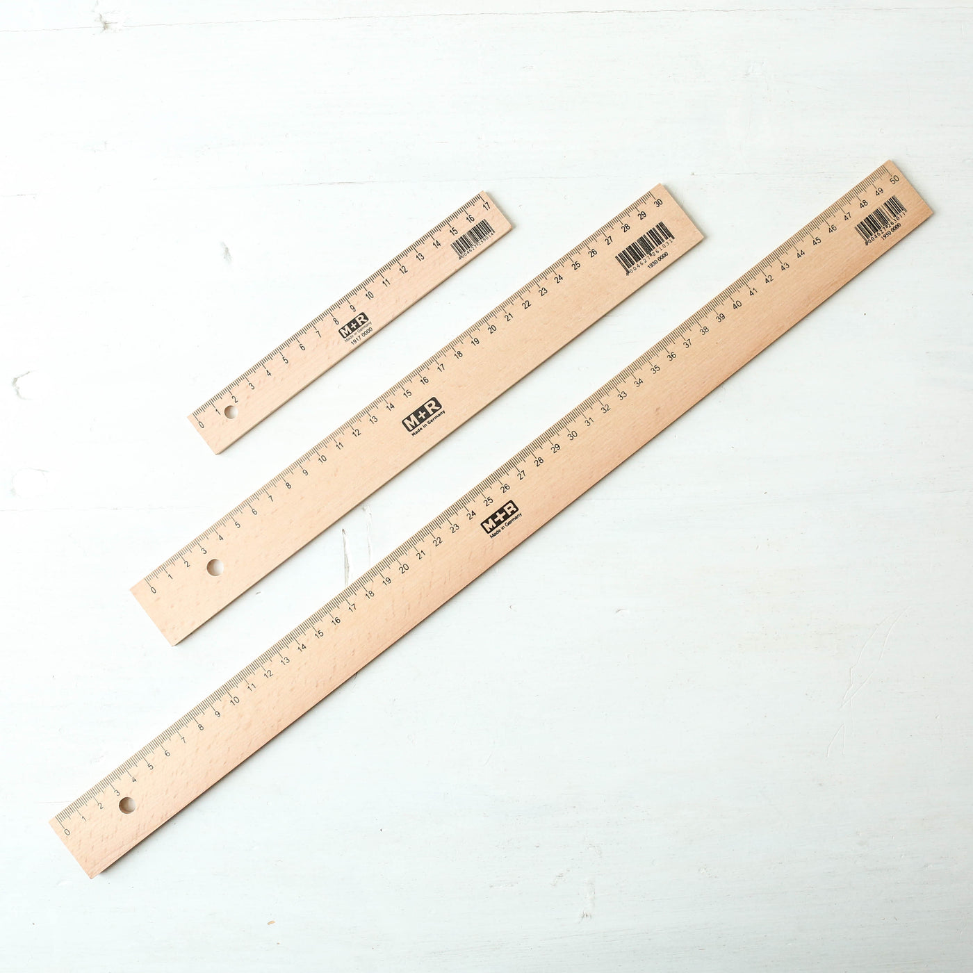 M + R Wooden Ruler -  17, 30, 50 cm