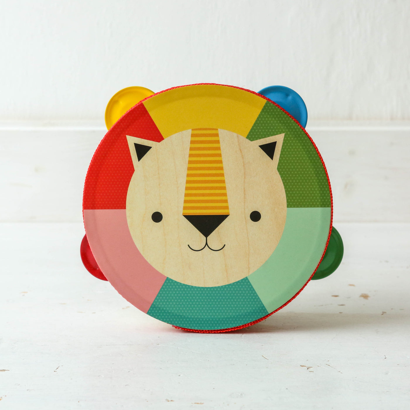 Kaleidoscope Wooden Lion Tambourine