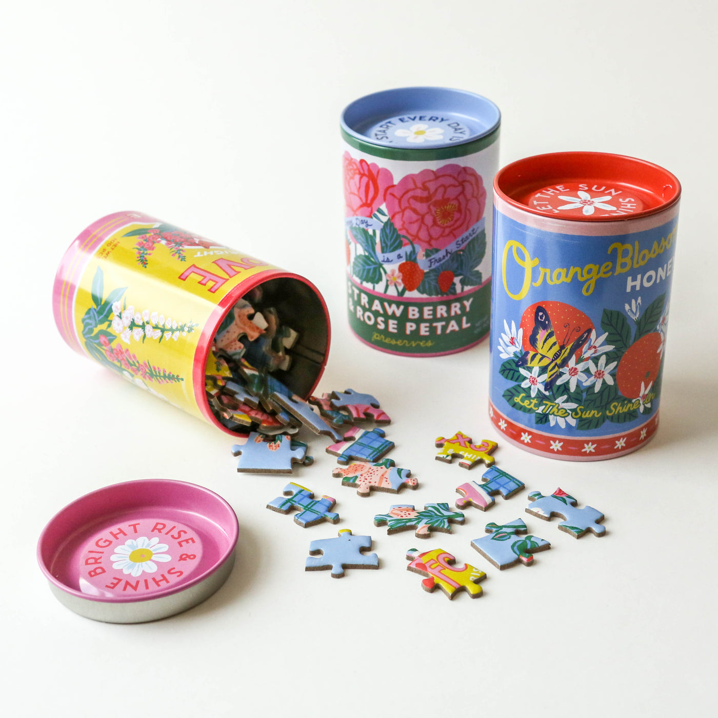 Floral Label Puzzle Tin