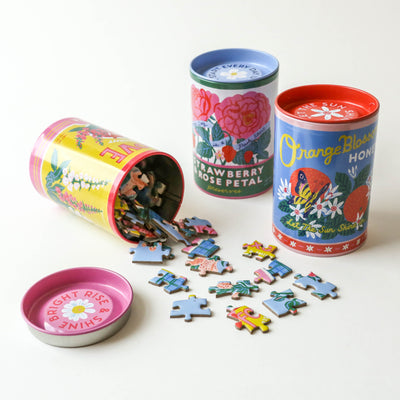 Floral Label Puzzle Tin