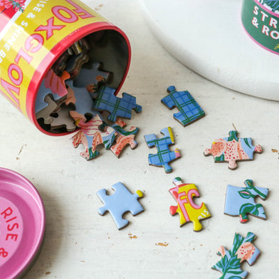 Floral Label Puzzle Tin