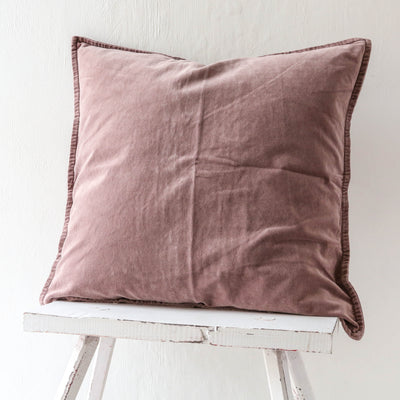 Cotton Velvet Cushion Cover - Malva