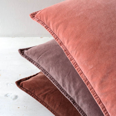 Cotton Velvet Cushion Cover - Nutmeg