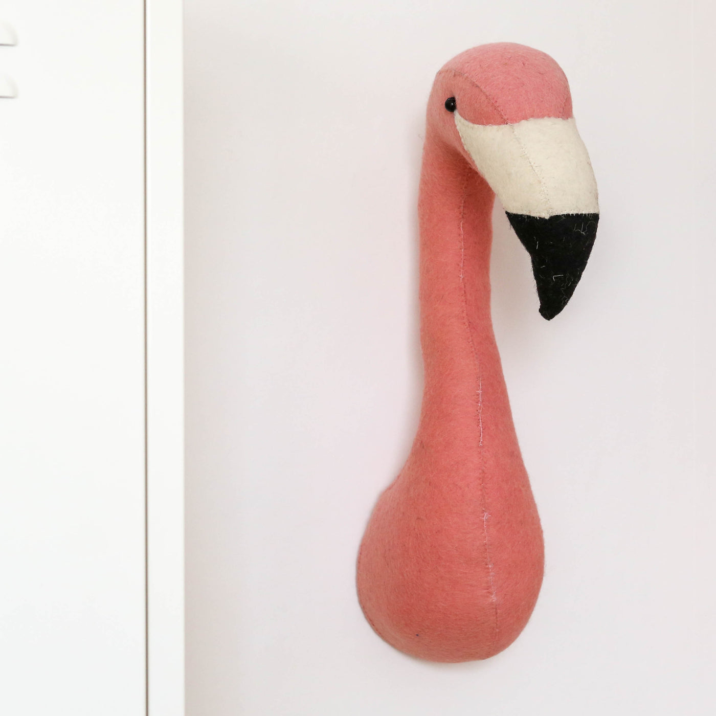 Wall Mounted Felt Flamingo Head - Medium