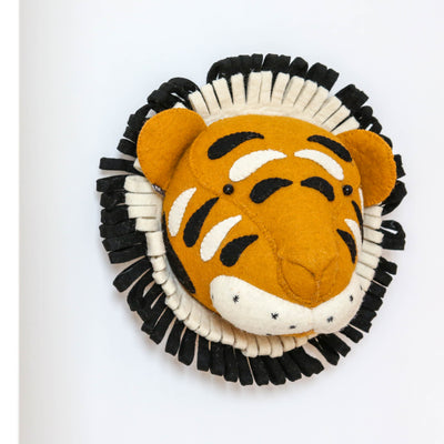 Wall Mounted Felt Tiger Head - Large