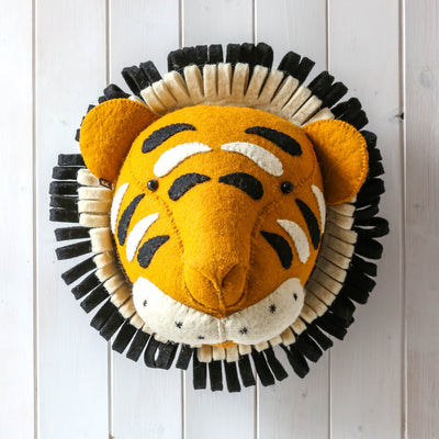 Wall Mounted Felt Tiger Head - Large