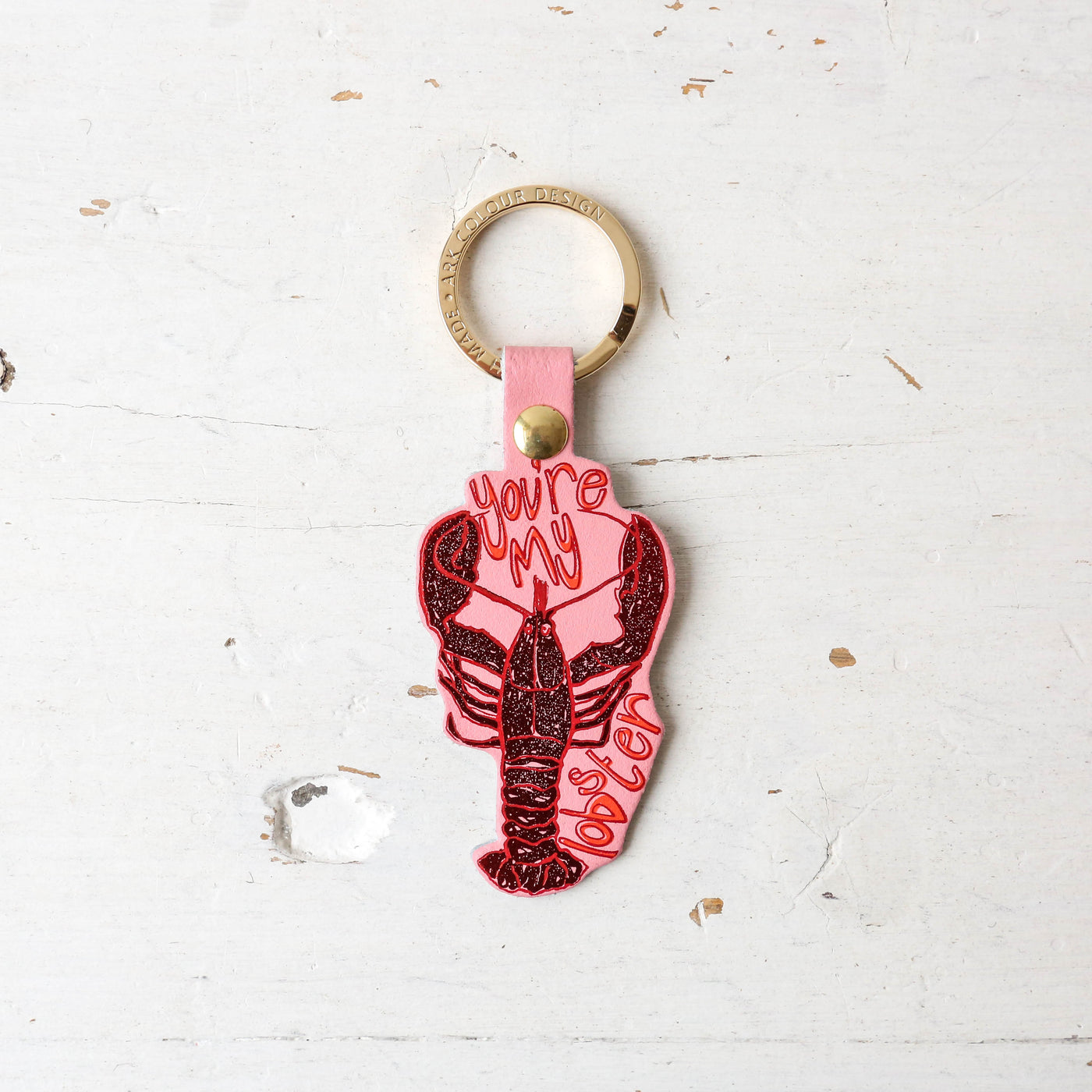 'You're My Lobster' Leather Keyring