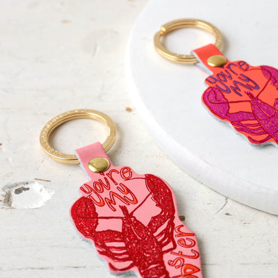 'You're My Lobster' Leather Keyring