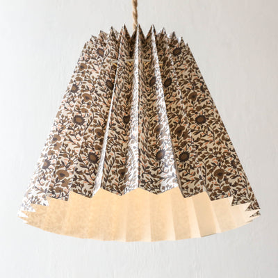 Kollam Block Printed Lampshade - Espresso