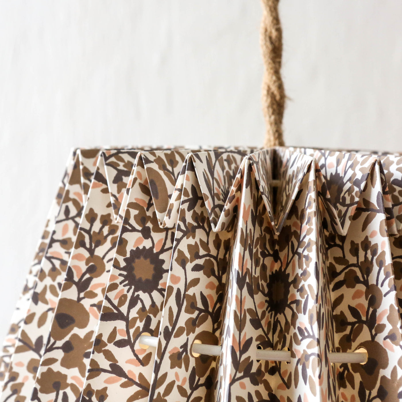 Kollam Block Printed Lampshade - Espresso