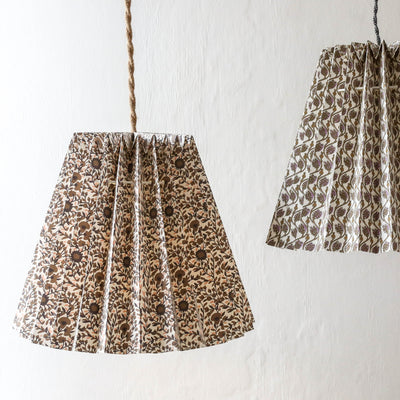 Kollam Block Printed Lampshade - Espresso