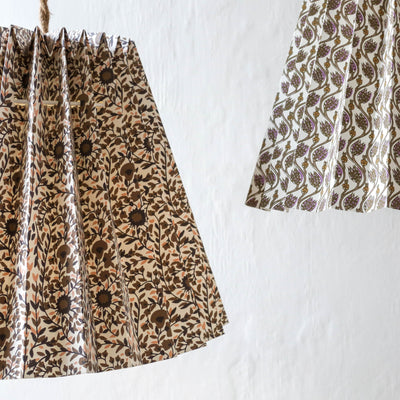 Kollam Block Printed Lampshade - Espresso