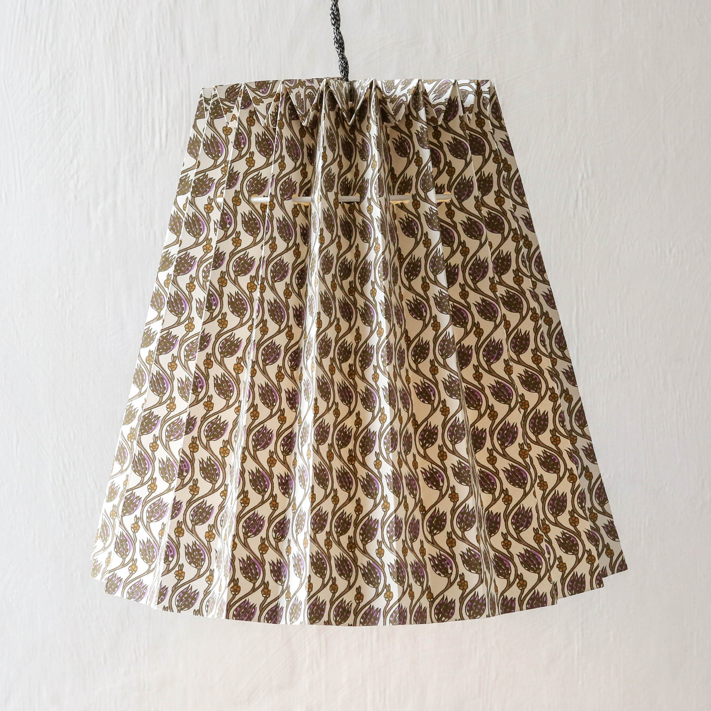 Lotus Block Printed Lampshade - Lavender