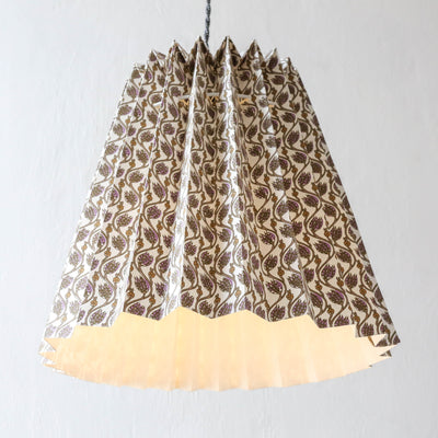 Lotus Block Printed Lampshade - Lavender