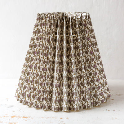 Lotus Block Printed Lampshade - Lavender