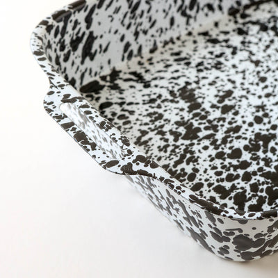 Splatter Enamel Lasagne Pan - Black and White