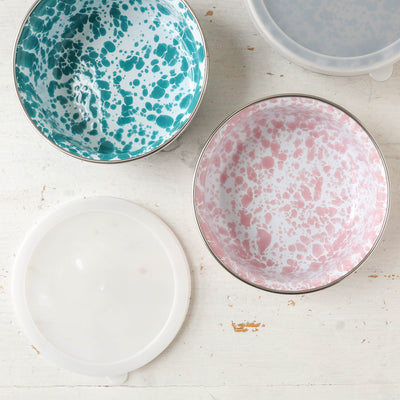 Splatter Enamel Food Storage Bowl