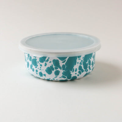 Splatter Enamel Food Storage Bowl