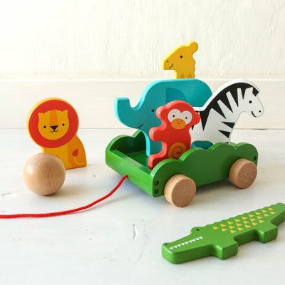 Safari Animals Wooden Bowling