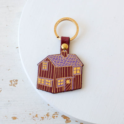 Cabin Shaped Leather Key Fob