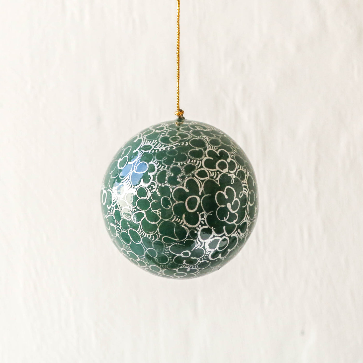 7.5cm Kashmiri Bauble - Sea Green Pebble
