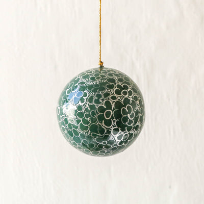 7.5cm Kashmiri Bauble - Sea Green Pebble