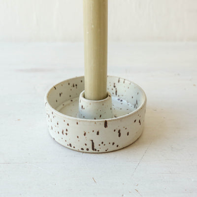 Speckled Ceramic Candle Holder - For Dinner Candles