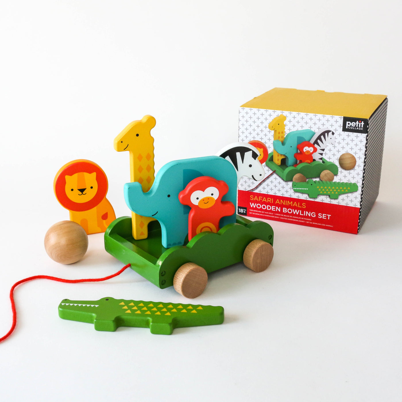 Safari Animals Wooden Bowling