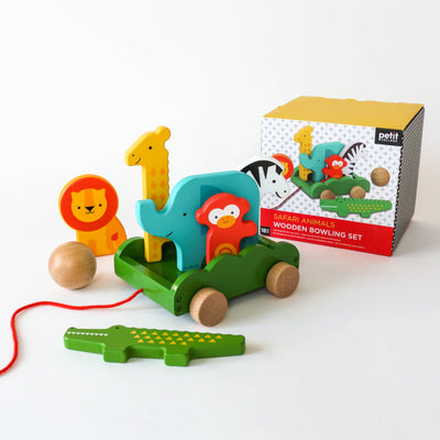 Safari Animals Wooden Bowling