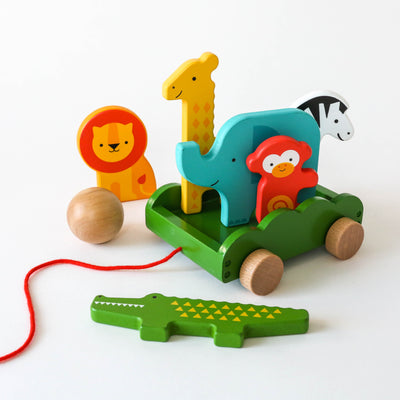 Safari Animals Wooden Bowling