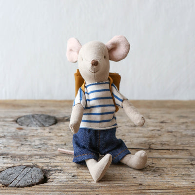 Navy Tricycle Mouse with Bag - Big Brother