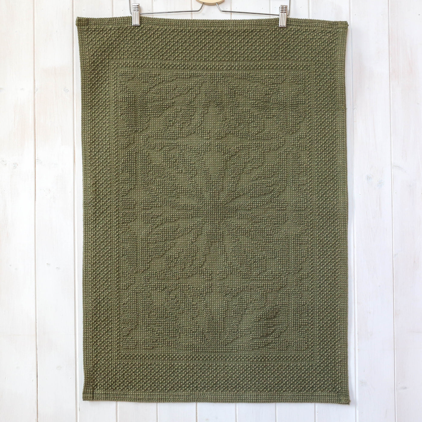 Woven Cotton Bath Mat - Khaki