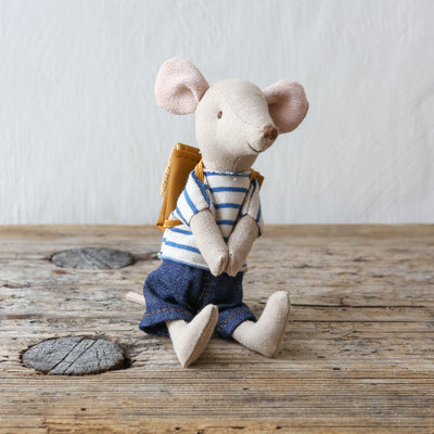Navy Tricycle Mouse with Bag - Big Brother
