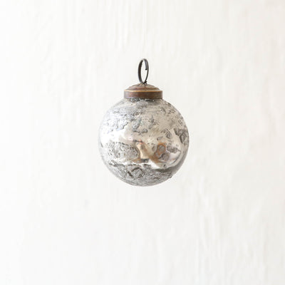 5cm Molten Foil Glass Bauble - Smoke