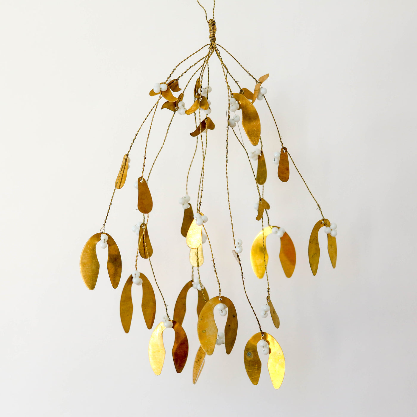 Mistletoe Bunch Gold & White Berry Hanging Ornament