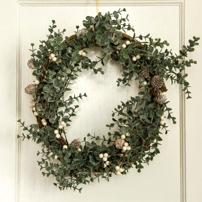 White Berry & Cone Willow Wreath