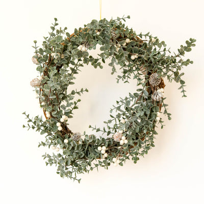 White Berry & Cone Willow Wreath