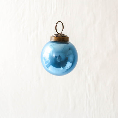 5cm Pearlescent Glass Bauble - Pale Blue