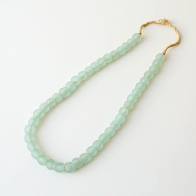 Recycled Glass Beads - 14mm Clear Aqua