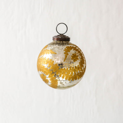 7.5cm Cut Glass Bauble - Gold