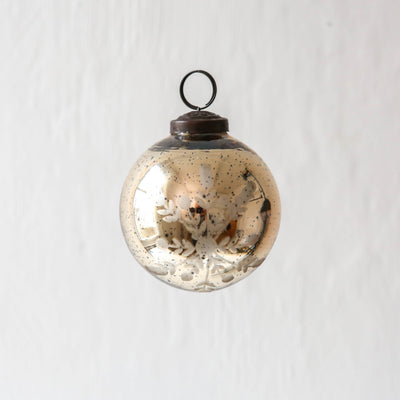 8cm Cut Glass Snowflake Bauble - Antiqued Gold