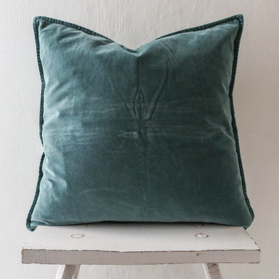Cotton Velvet Cushion Cover - Emerald Green