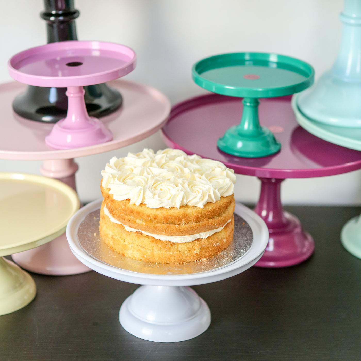 Large Pink Melamine Cake Stand