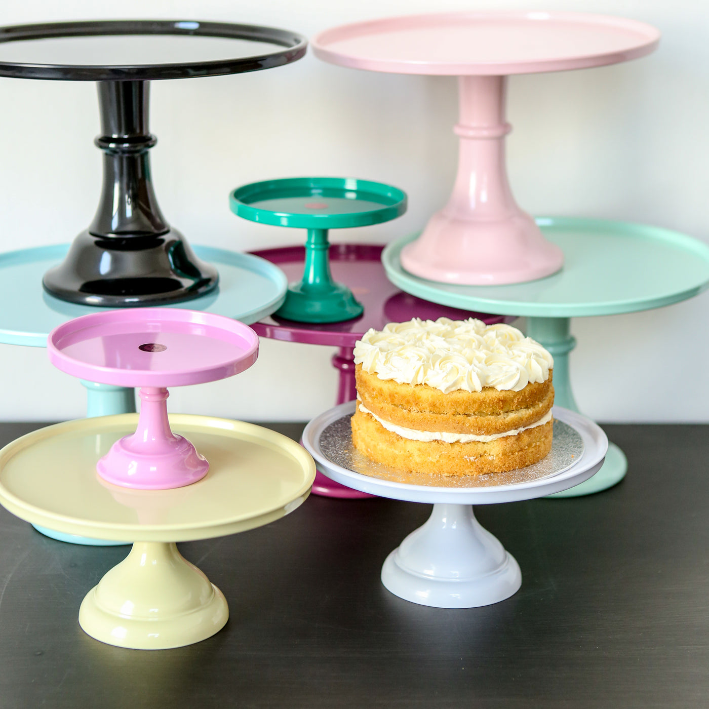 Large Pink Melamine Cake Stand