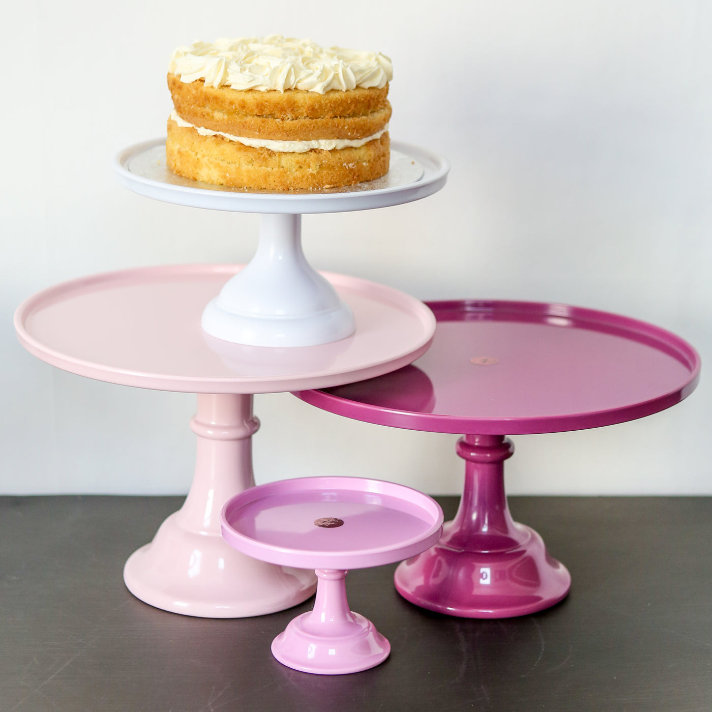 Large Pink Melamine Cake Stand